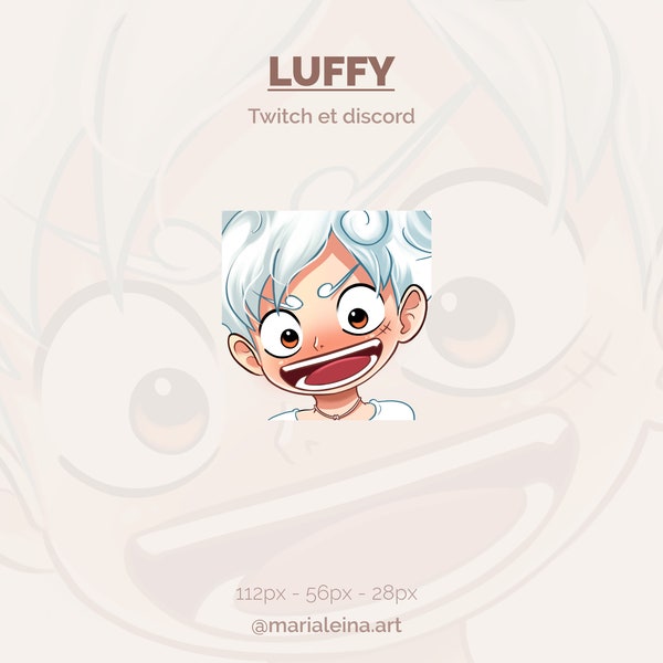 One Piece Luffy Gear 5 Emote - Anime Emoticon for Discord, Twitch