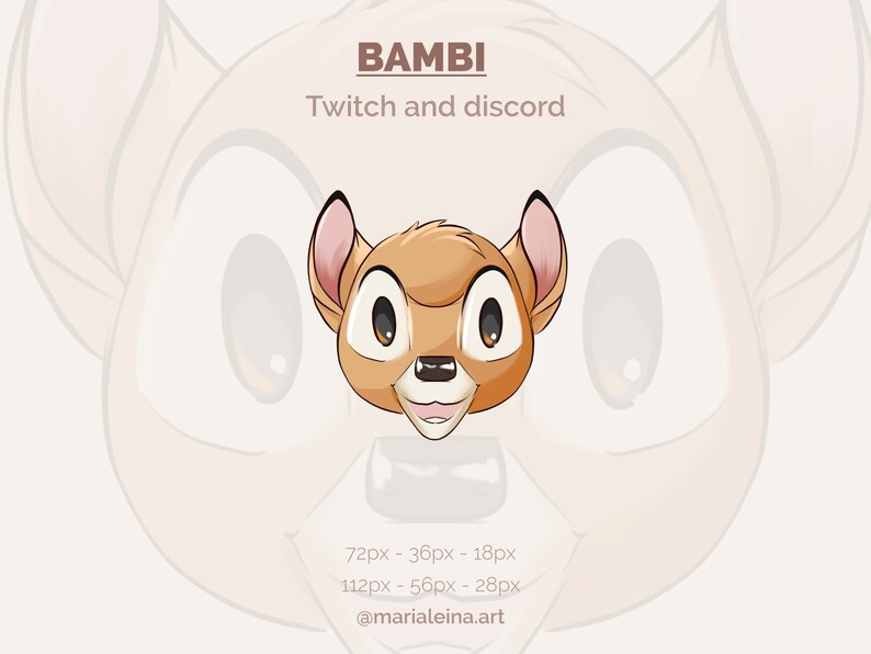 Bambi Emote / Badge for Twitch Movie Emoticon Downloadable Digital ...
