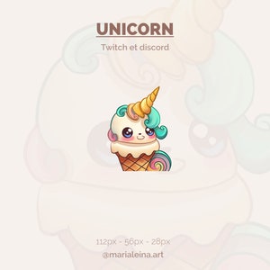 Unicorn Ice Cream Emote for Twitch - Cute Emoticon - Downloadable Digital Emote - Perfect for Streaming