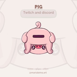 Little Piggy Bank Emote for Twitch - Cute and Funny Emoticon - Downloadable Digital Emote - Perfect for Streaming