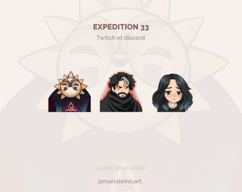 EXPEDITIE 33 Aangepaste Emotes – Twitch & Discord 3-pack | Streamer-emotes