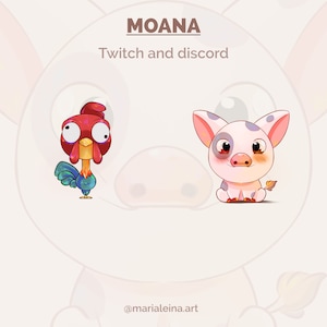 EMOTE MOANA/Vaiana Pua and Heihei cute