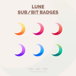 TWITCH MOON BADGE Under Badges / Bit Badges / Emote - Cute / Moon / Kawaii / Streamer