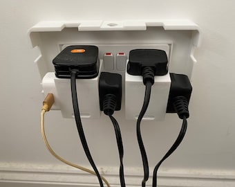 PlugMinder for Adaptors: 3D-Printed socket, plug and phone charger cable protector