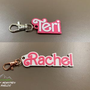 Personalized Key Ring - 3d Printed Custom Name Charm - Bag Tag - Backpack Tag - Name Tag - Party Bag Filler - Small Gift