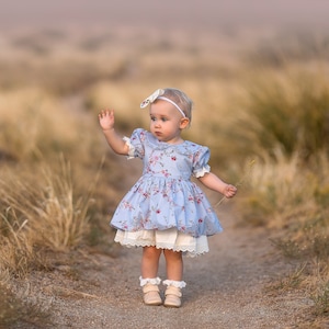 Peter pan collar  girl dress, summer dress for little girls, toddler blue dress, birthday dress for babies and toddlers, easter dress