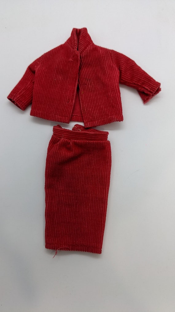 1970s Barbie Red Corduroy Jacket and Skirt Set - Etsy