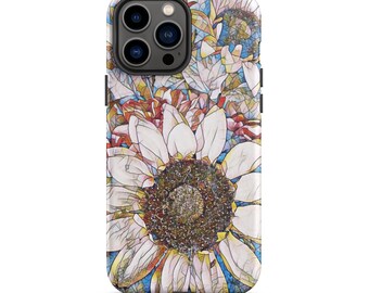 Pretty Sunflowers - Stain glass style - Tough iPhone case
