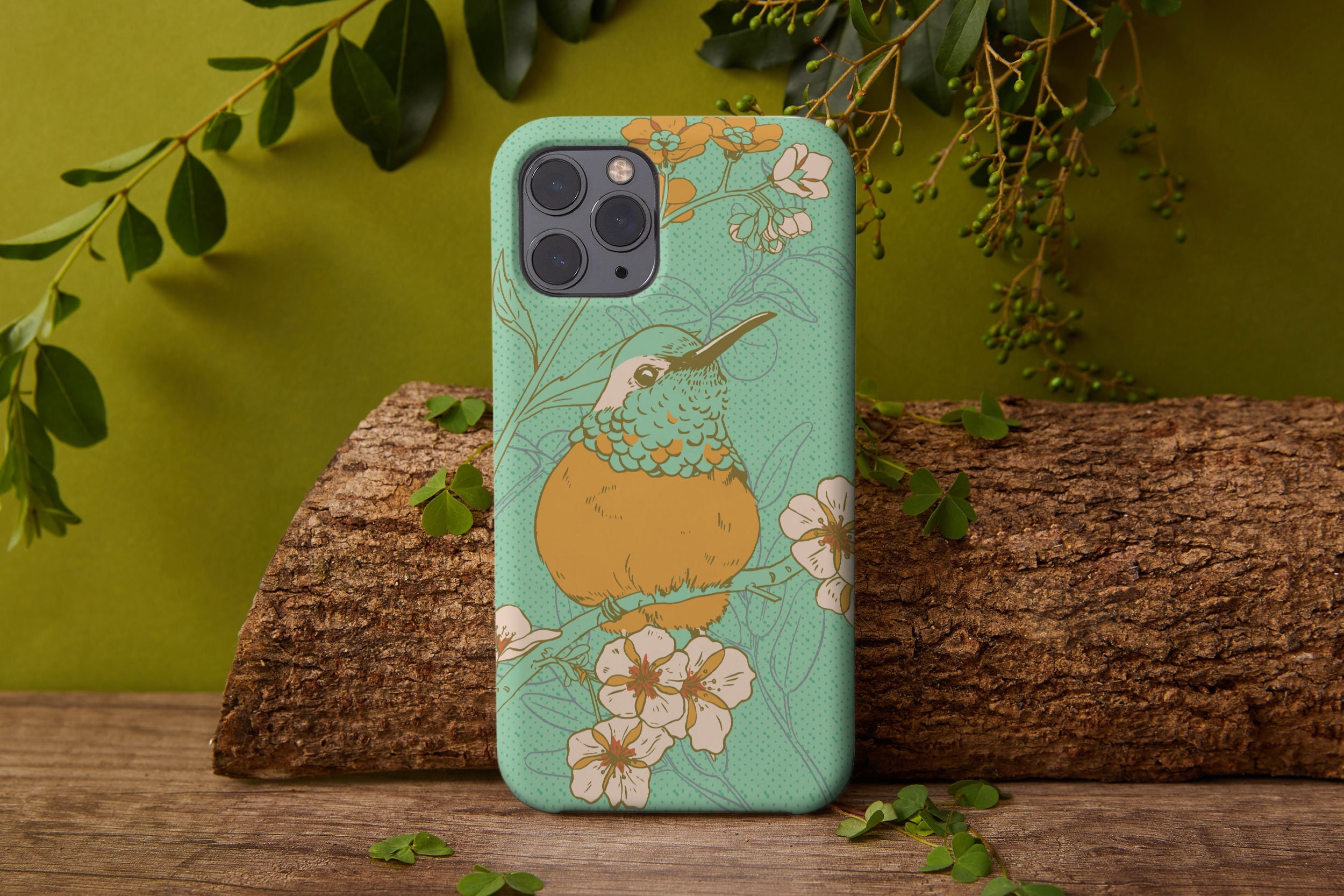 Phone Case Pattern Spring Vintage Style Spring Flowers and Bird Tough iPhone Case - Etsy