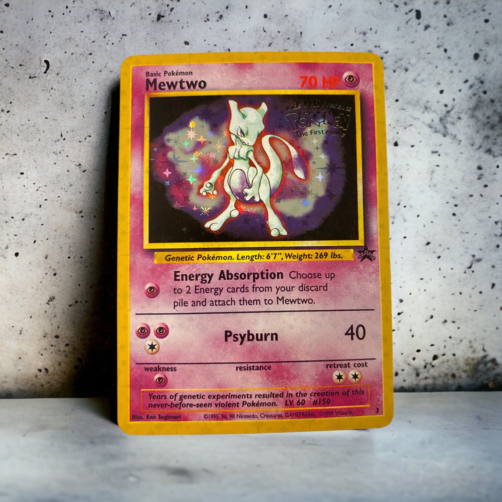 Mewtwo KIDS WB PROMO (HOLOGRAPHIC LOGO) The First Movie Pokémon Card