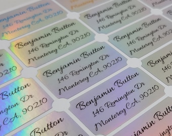 Holographic Return Address Labels - Personalized, Waterproof, and Customizable Address Labels