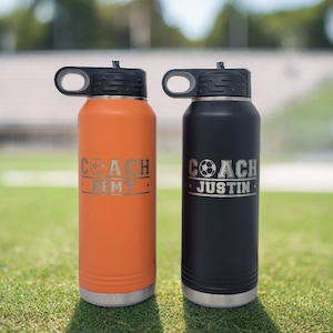 Personalized Soccer Coach Gift, Custom Soccer Coach Water Bottles, Soccer Coach Appreciation Gift, End of Season gift for Soccer Coach!