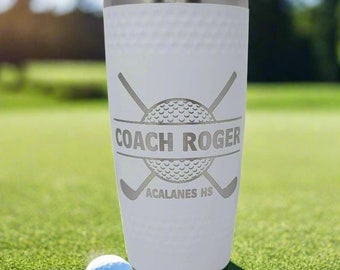 Vaso térmico para golf: un regalo ideal para marido, padre, Día del Padre o cualquier aficionado al golf. Vaso térmico de 591 ml (20 oz) con grabado.
