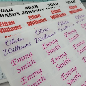 Waterproof School Supply Name Labels, Large Sized Clear Labels, Dishwasher Safe, Clear Personalized Name Stickers for Daycare, School, Camp