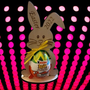 Kinder Easter Egg Holder, Kinder Egg Bunny, Laser Cut Digital File Bundle for laser cutters, SVG, Lightburn File, digital download for laser engravers, glowforge ready easter bunny file