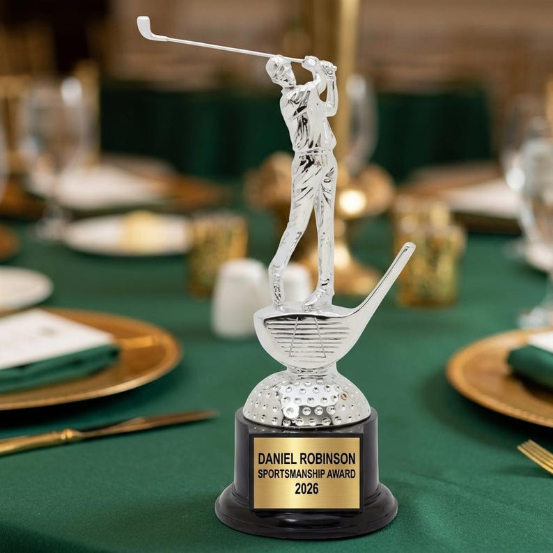 Personalized golf award for men | Custom Engraved Personalized golf trophy, designed for Golf leagues celebrating League awards and Corporate golf outings, also great for Retirement