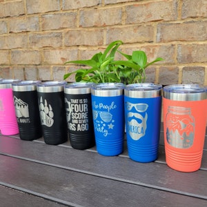 Personalized 20oz Tumbler, Customized Drink Tumblers with your Logo and Text