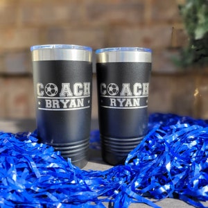 Personalized Soccer Coach Drink Tumbler, 20oz Soccer Coach Gift, Soccer Coach Appreciation Gift, Personalized Gift for Soccer Coach