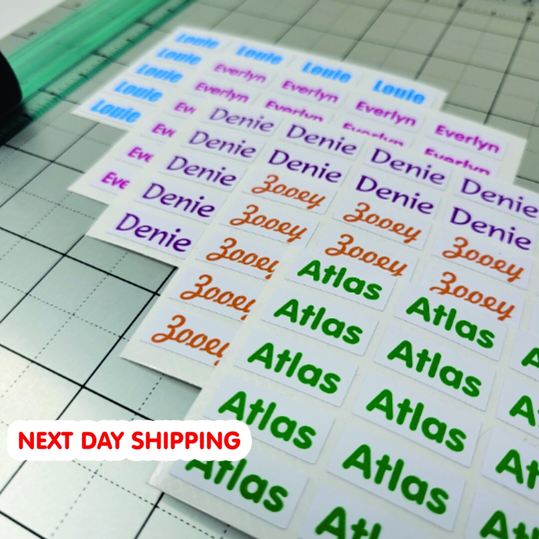 Personalized Back to School Name Labels, Medium Sized, Dishwasher Safe