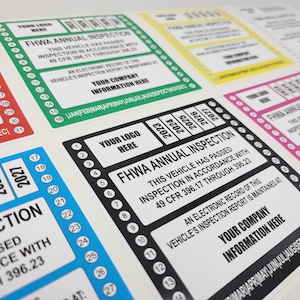 FHWA or FMCSA Inspection Labels for Annual Truck Inspections