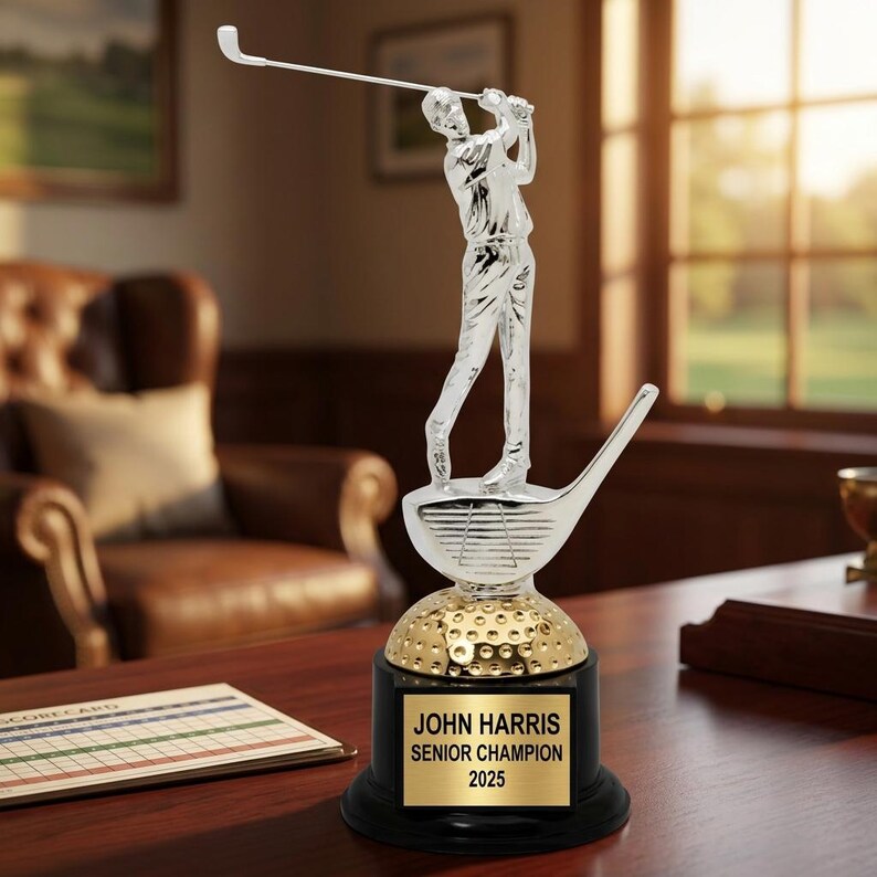 Youth golf league championship award | Golf Award with personalized engraving, ideal recognition gift for Golf coaches, Club championships, and Employee appreciation events