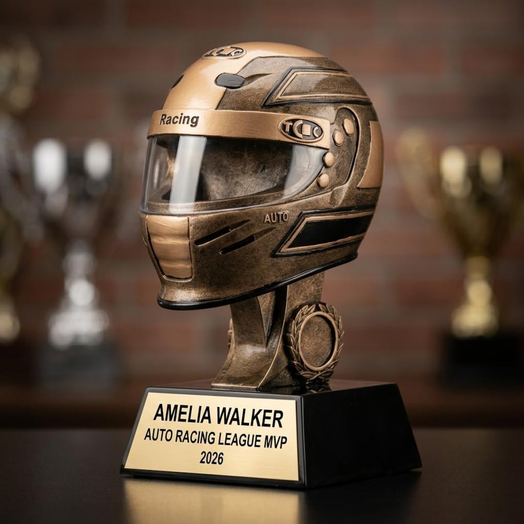 European Auto Racing Awards Personalized | Auto Racing Award | Custom Engraved | Racing Helmet ...