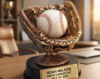 Exhibidor de pelotas de béisbol / Premio de béisbol / Personalizado / Grabado a medida / Soporte para pelotas de juego / Trofeo de pelota de jonrón