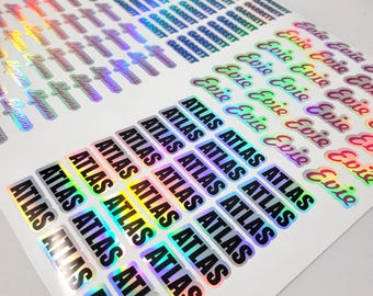 Custom Holographic Name Labels | Full Color, Waterproof Name Stickers for Daycare, School & More!