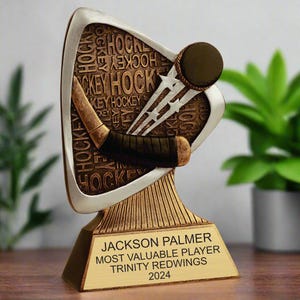 Personalized Hockey Trophy, Hockey Award, Custom Hockey Triad Award for Hockey Players, Coaches and Teams