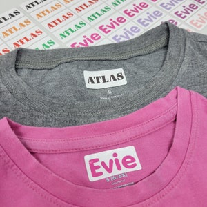 Iron On Name Labels for Kids Clothing and Supplies | Iron On Clothing Decals, Clothing Name Tags