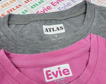 Iron On Name Labels for Kids Clothing and Supplies | Iron On Clothing Decals, Clothing Name Tags