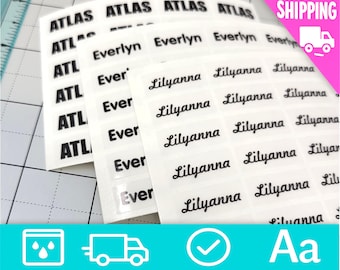 Small Clear Name Labels for School Supplies, Dishwasher Safe, Waterproof Name Labels, Personalized Clear School Stickers, Kids Name Labels,