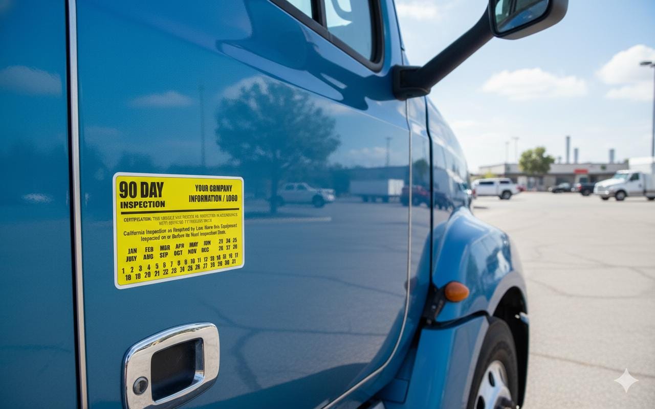 90 Day Inspection Labels for BIT / DOT Inspection, Truck Inspection ...