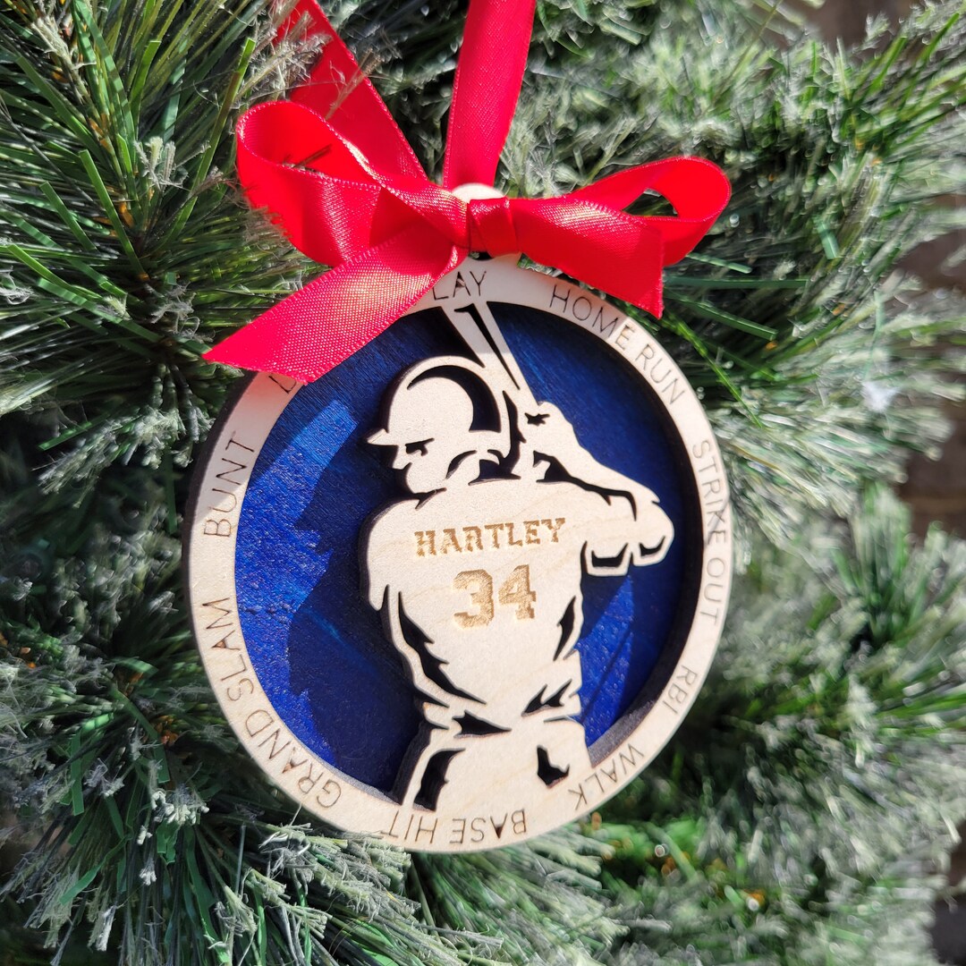 Personalized Baseball Christmas Ornament Gift for Baseball Player - Etsy