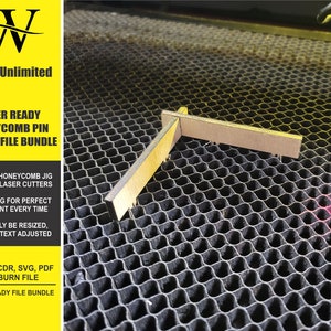 Laser Ready Honeycomb Pins - Right Angle Jig File -  Lightburn - Omtech - CO2 Lasers File -  Glowforge Accessory | Instant Download