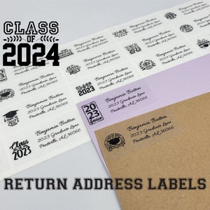 Graduation Return Address Labels - 2024 Graduation Stickers - Clear Personalized Return Address Labels!