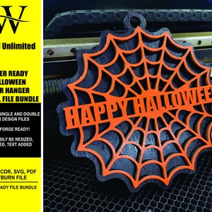 Laser Cut Halloween Hanger, Halloween Digital File Bundle for Laser Cutters, Glowforge Ready, Lightburn File, SVG, AI, Laser Cut File Bundle