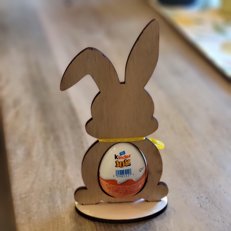 Kinder Easter Egg Holder, Kinder Egg Bunny, Laser Cut Digital File Bundle for laser cutters, SVG, Lightburn File, digital download for laser engravers, glowforge ready easter bunny file