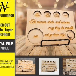 Placa de vôo com corte a laser - pacote de arquivos digitais para cortadores a laser, pronto para Glowforge, arquivos Lightburn, SVG, AI, arquivos de corte a laser