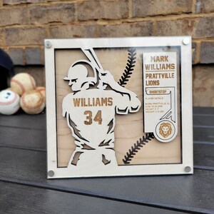 Personalized Baseball Gift Plaque , 3D Baseball Sign, Baseball Senior ...