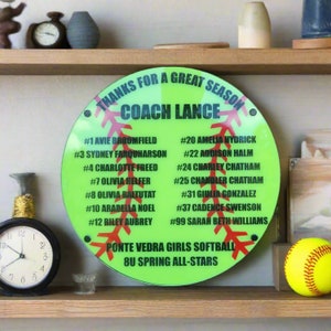Softball Coach Plaque - Personalized Softball Coach Appreciation Gift, End of Season Gift for Softball Coach
