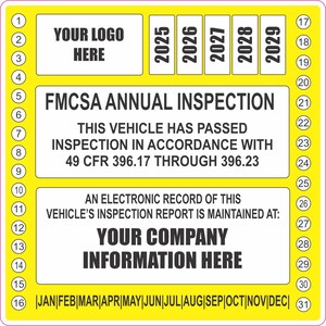 FHWA or FMCSA Inspection Labels for Annual Truck Inspections, Yearly ...