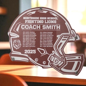 Personalized Football Coach Gift Plaque, Custom Engraved Football Coach Gift, End of Season Banquet Gift for Coaches & Players,