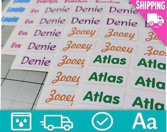 Back to School Name Labels for Kids - Medium Waterproof Dishwasher Safe Stickers for Daycare & Summer Camp