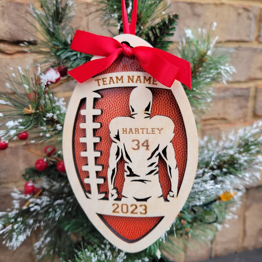 Personalized Football Christmas Ornament Gift for Football Player, Christmas Gift for Football