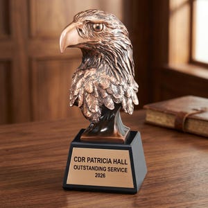 Trofeo militar / Regalo personalizado / Grabado a medida / Jubilación / Ascenso / Premio al servicio / Día de los Veteranos / Resina de 25 cm