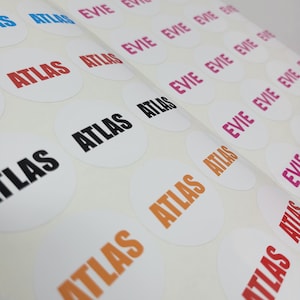 Waterproof School Supply Name Labels - Ideal for School Supplies and Water Bottles - White Back to School Name Stickers