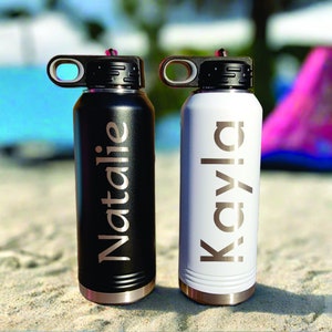 Garrafas de água personalizadas com canudo, garrafas de água personalizadas para madrinhas, garrafa de água com nome, garrafa de água personalizada, garrafa de água para casamento