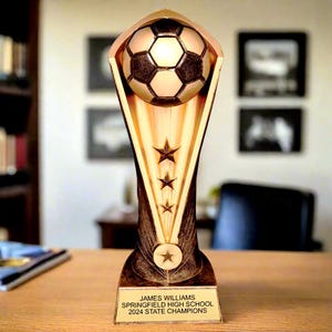 Personalized Soccer Trophy – Personalized Trophy for Soccer Players, Coaches, and Teams, Cobra Style Award for Soccer Teams