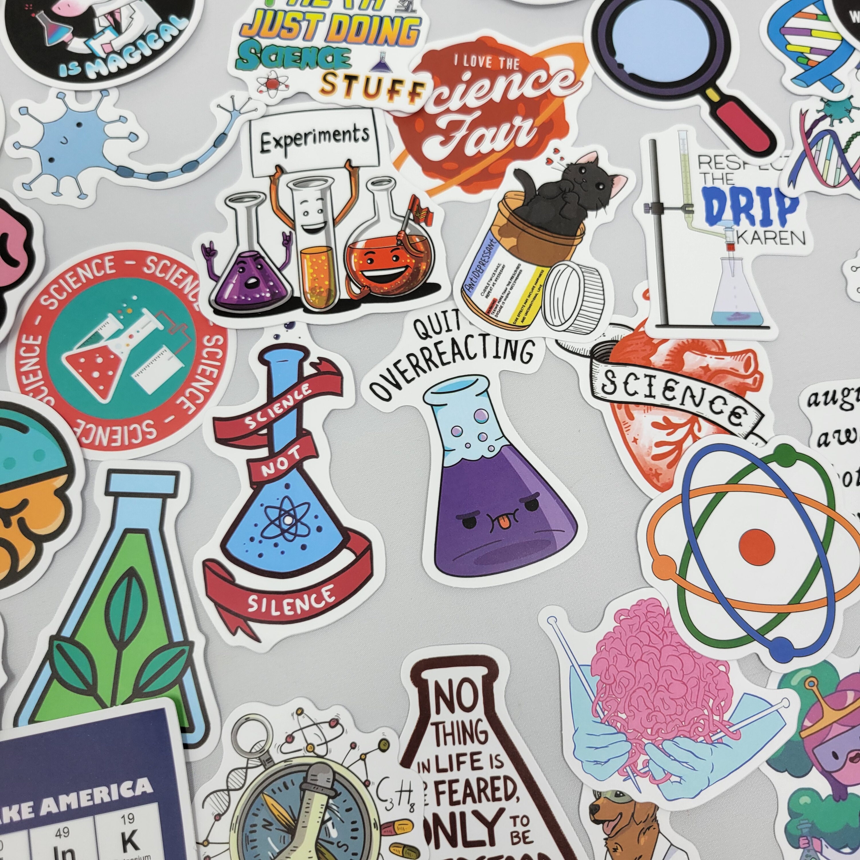 Science Stickers Funny Sticker Bundle for Water Bottles Etsy